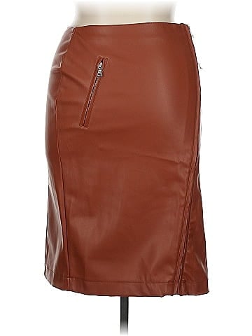 Pamela McCoy Faux Leather Skirt (view 2)