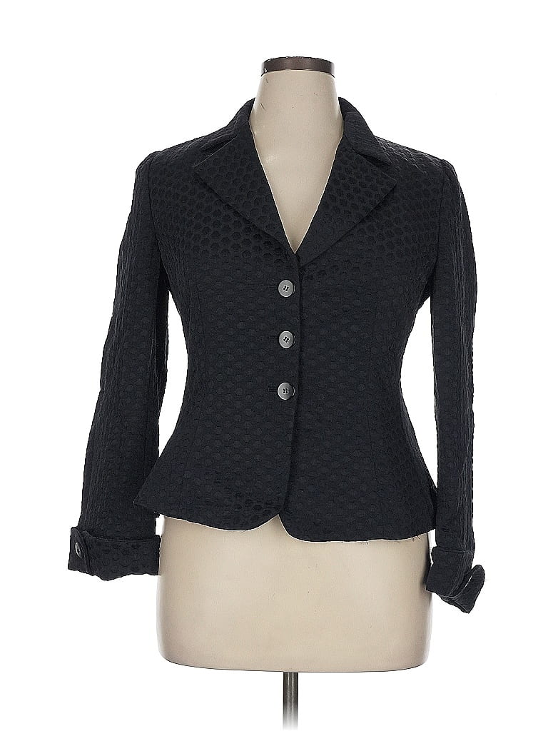 Armani Collezioni Polka Dots Black Wool Blazer Size 14 - photo 1