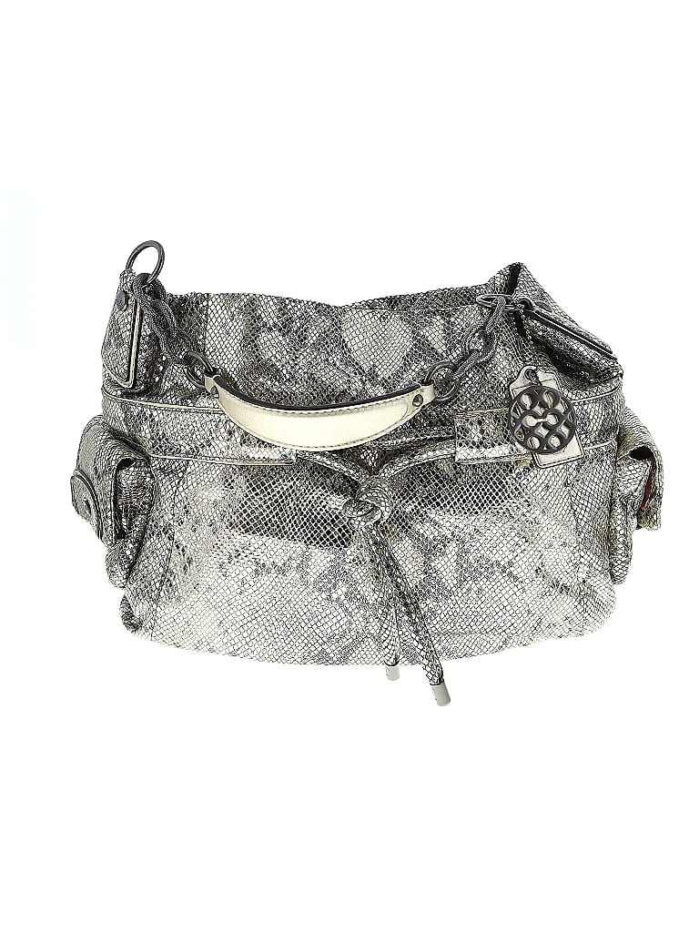 Coach 100% Leather Gray Silver Leather Hobo One size - photo 1