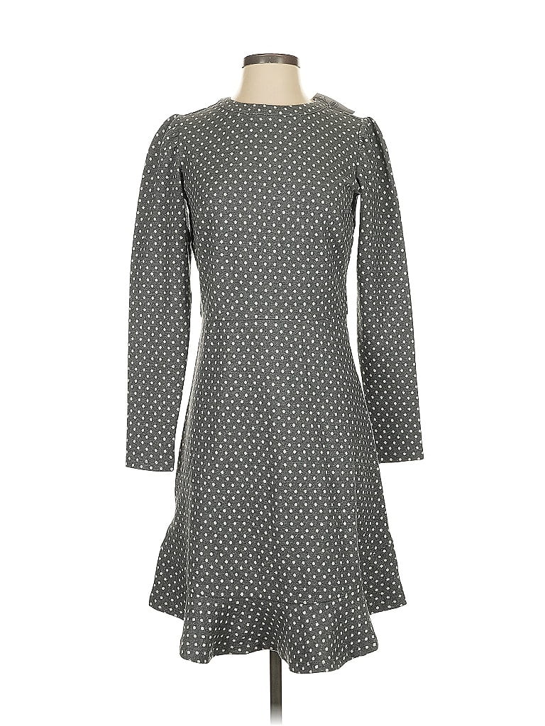 Ann Taylor LOFT Houndstooth Gray Casual Dress Size 0 - photo 1
