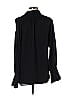 Nili Lotan 100% Silk Black Long Sleeve Silk Top Size L - photo 2