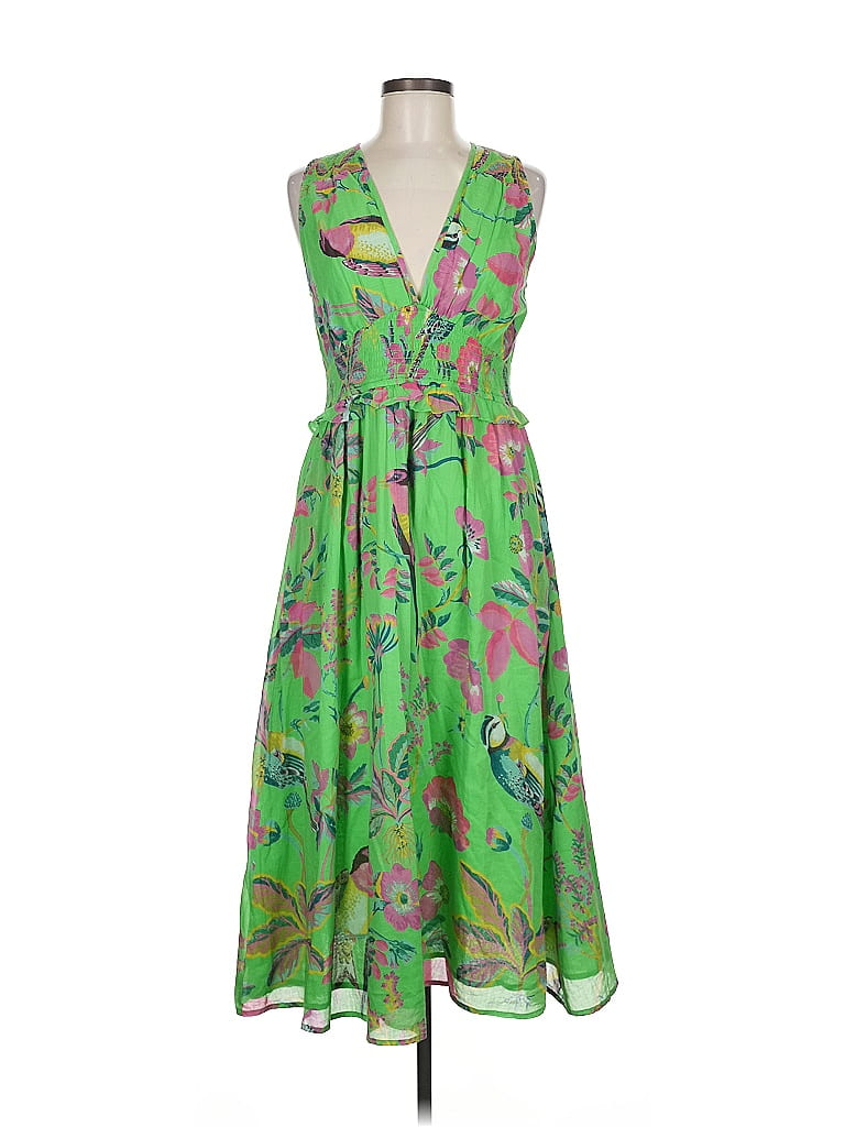 Banjanan 100% Cotton Tropical Green Cocktail Dress Size M - photo 1