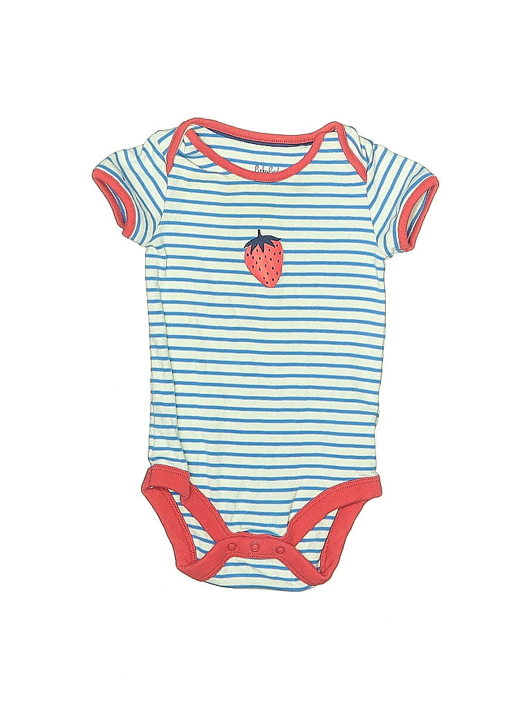 Baby Boden Stripes Blue Short Sleeve Onesie Size 9-12 mo - photo 1
