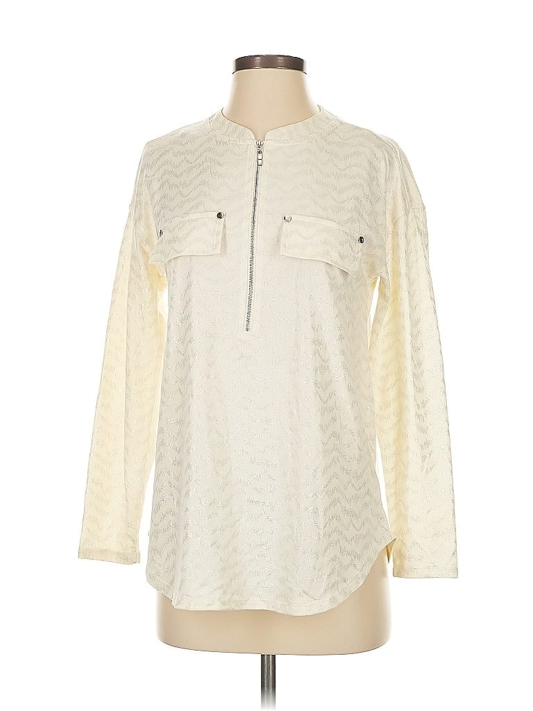 COMO BLU Pre-owned Long Sleeve Top Ivory Tops