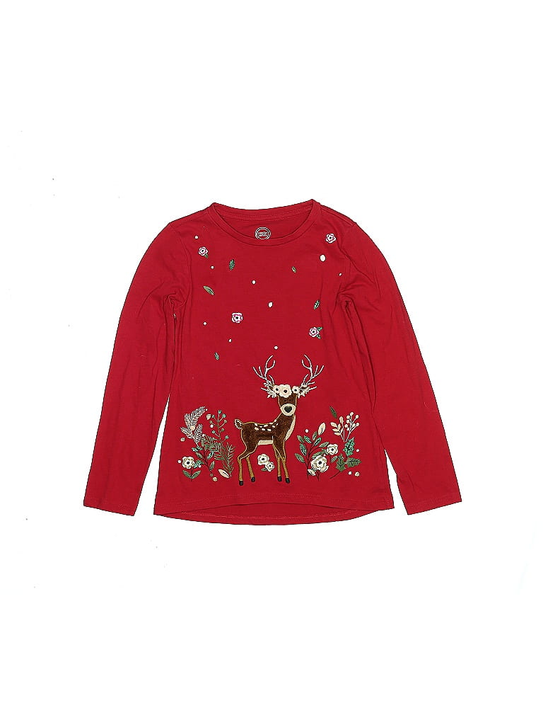 Wonder Nation Red Long Sleeve T-Shirt Size 7 (big kids) - photo 1