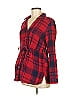 Motherhood 100% Cotton Plaid Red Long Sleeve Button-Down Shirt Size M - photo 1