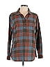 Toad & Co Plaid Brown Long Sleeve Button-Down Shirt Size L - photo 1