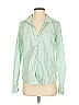Frank & Eileen 100% Cotton Stripes Green Long Sleeve Blouse Size M - photo 1