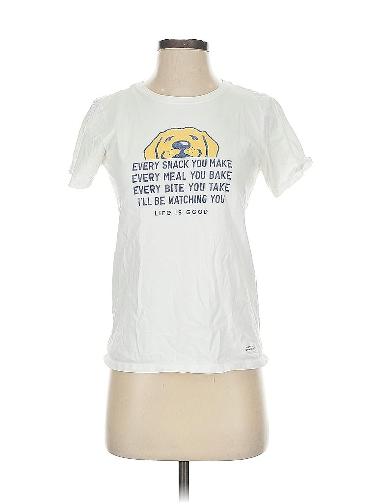 Life Is Good 100% Cotton White Short Sleeve T-Shirt Size XS - photo 1
