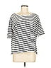 Frank & Eileen 100% Cotton Stripes Ivory Short Sleeve T-Shirt Size M - photo 1
