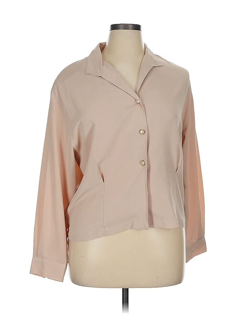 Chaus 100% Polyester Tan 3/4 Sleeve Blouse Size 16 - photo 1