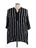 Ellos 100% Rayon Stripes Black 3/4 Sleeve Blouse Size 32 - photo 1