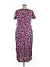 Woman Within 100% Rayon Print Purple Casual Dress Size 18 - photo 2