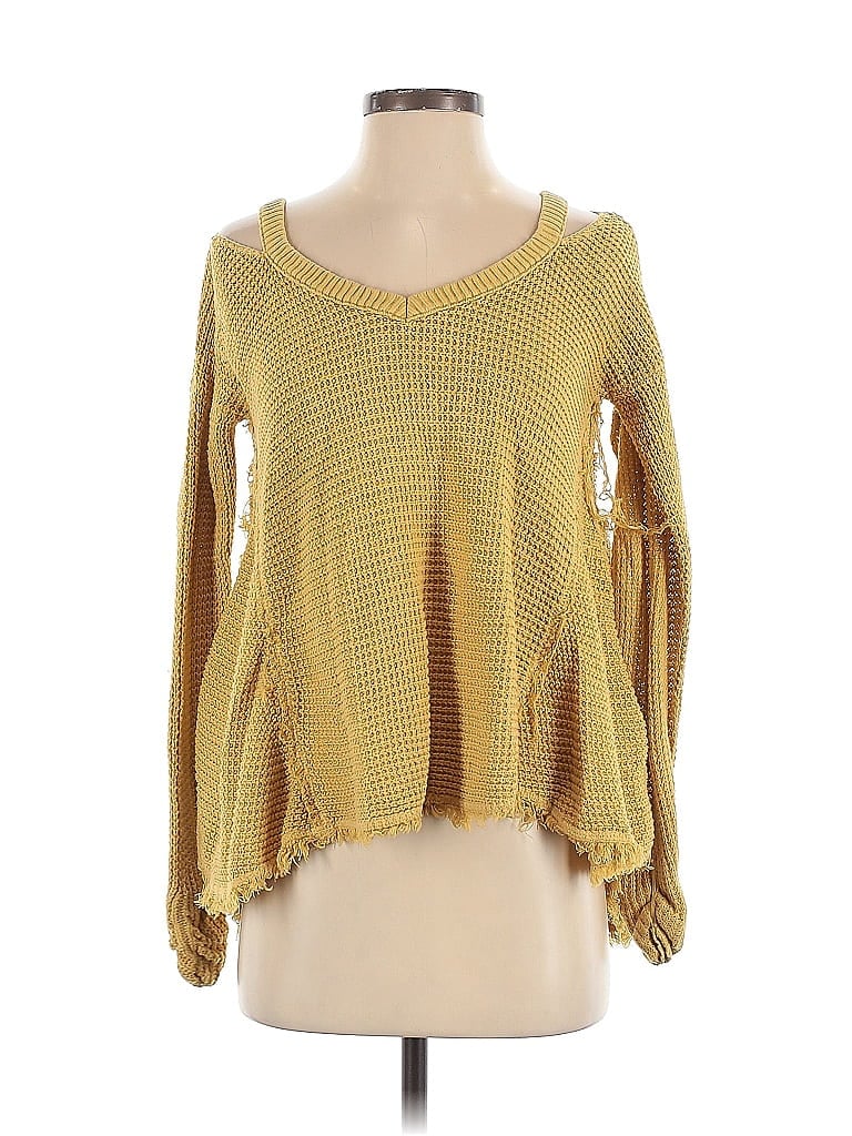 Pre-owned Free People Pullover Sweater In Yellow