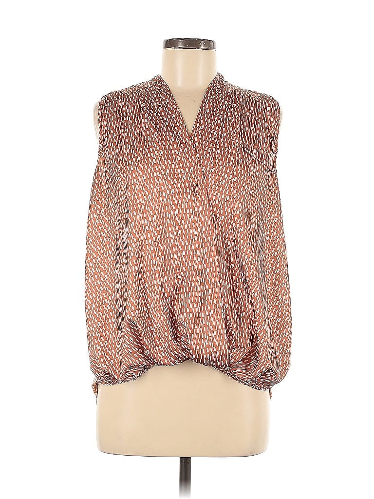 Left Coast by Dolan 100% Polyester Orange Sleeveless Blouse Size M - photo 1