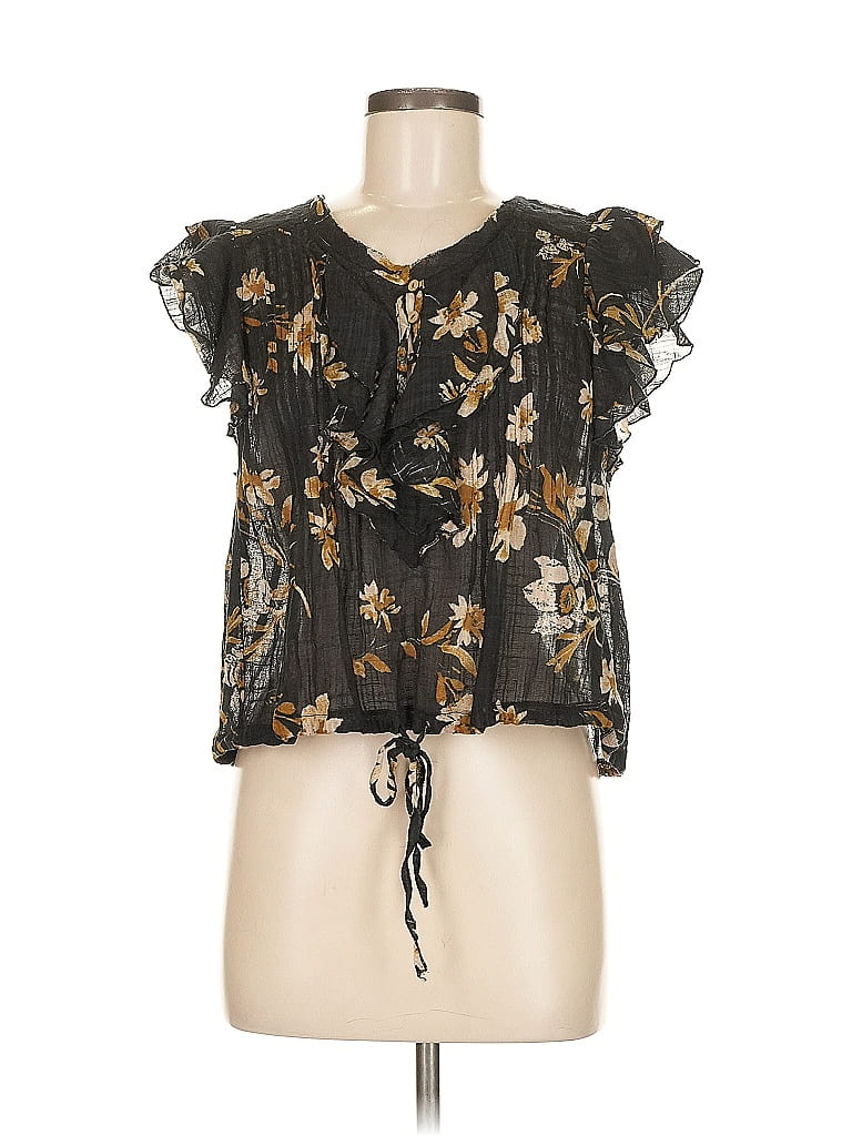 FP One Black Short Sleeve Blouse Size XS - photo 1