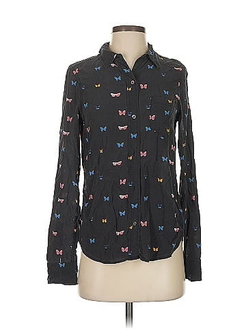 Rails Long Sleeve Silk Top (view 1)