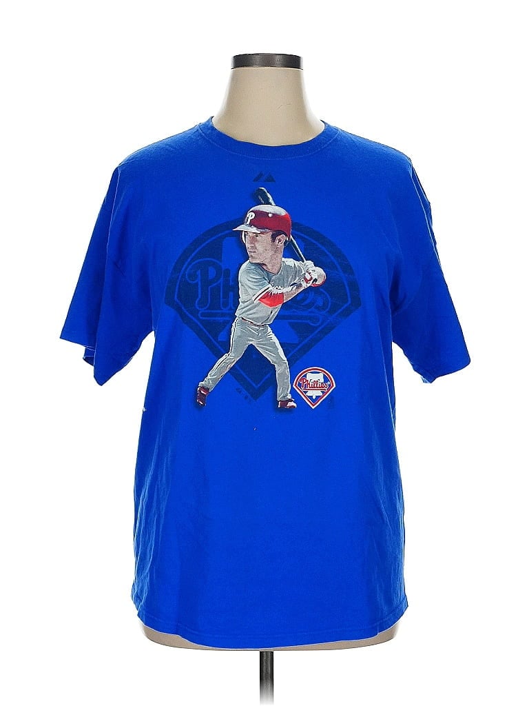 Majestic 100% Polypropylene Blue Short Sleeve T-Shirt Size XL - photo 1