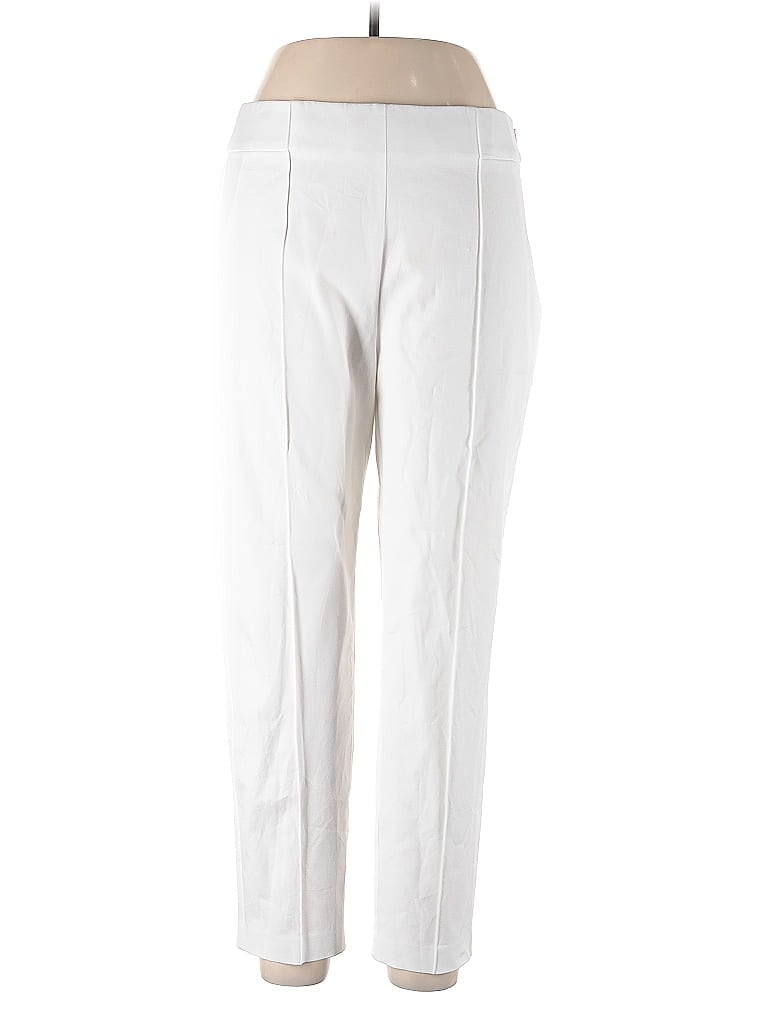 Elie Tahari Solid Ivory White Casual Pants Size L - photo 1