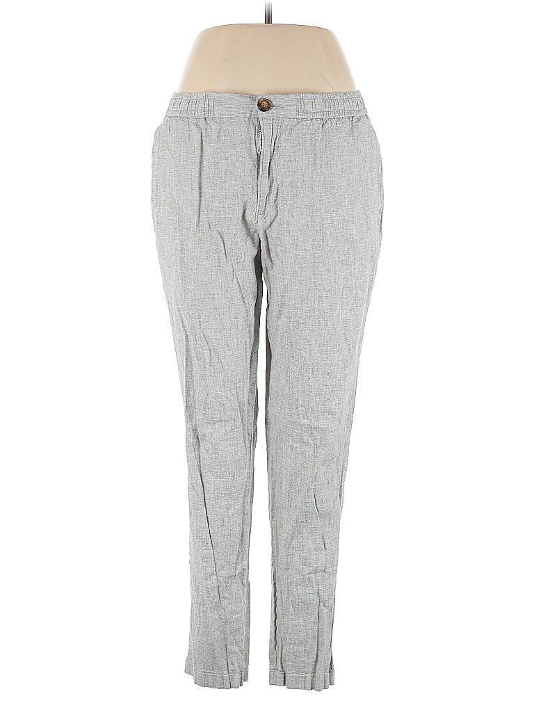 Pre-owned Assorted Brands Linen Pants In Gray