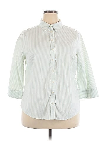 Karen Scott Sport 3/4 Sleeve Button-Down Shirt (view 1)