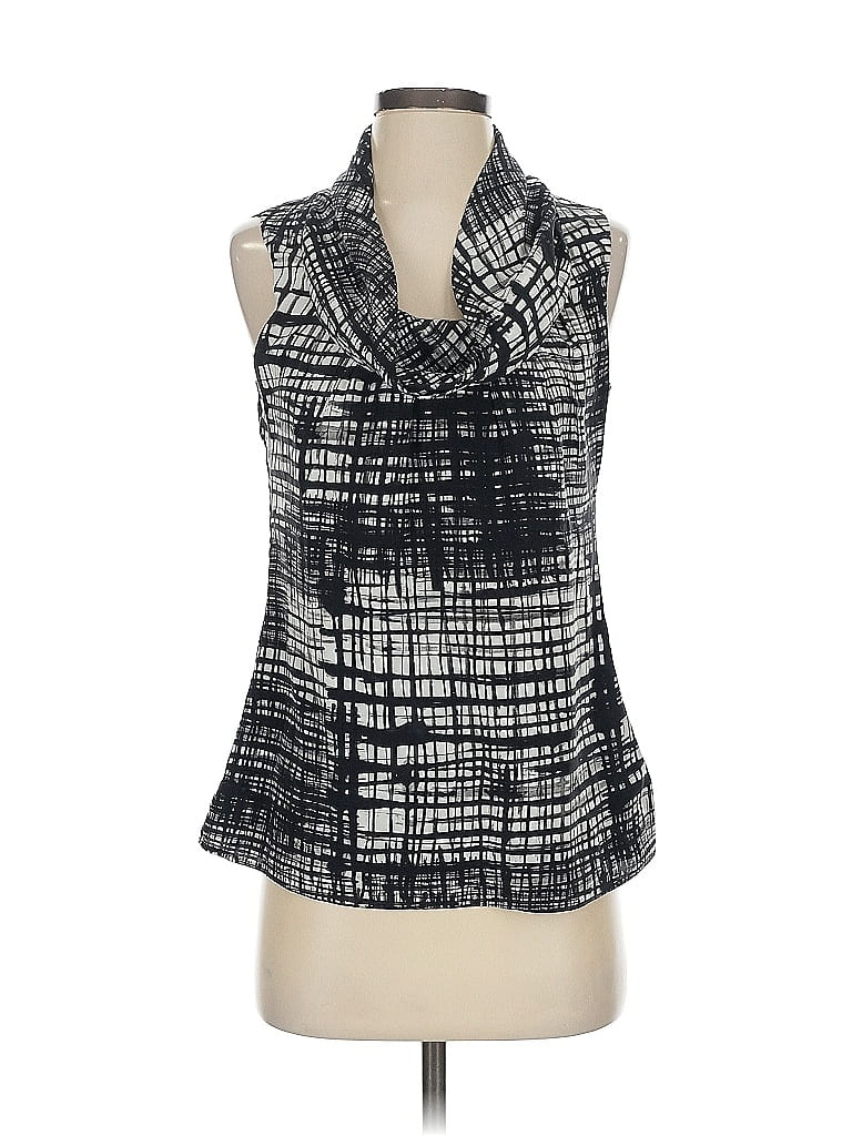 Click to view more detailed imagery on our partner's website Pre-owned Kenneth Cole New York Sleeveless Silk Top Gray Cowl Neck Tops