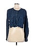 Ann Taylor LOFT Blue Long Sleeve Blouse Size M - photo 1