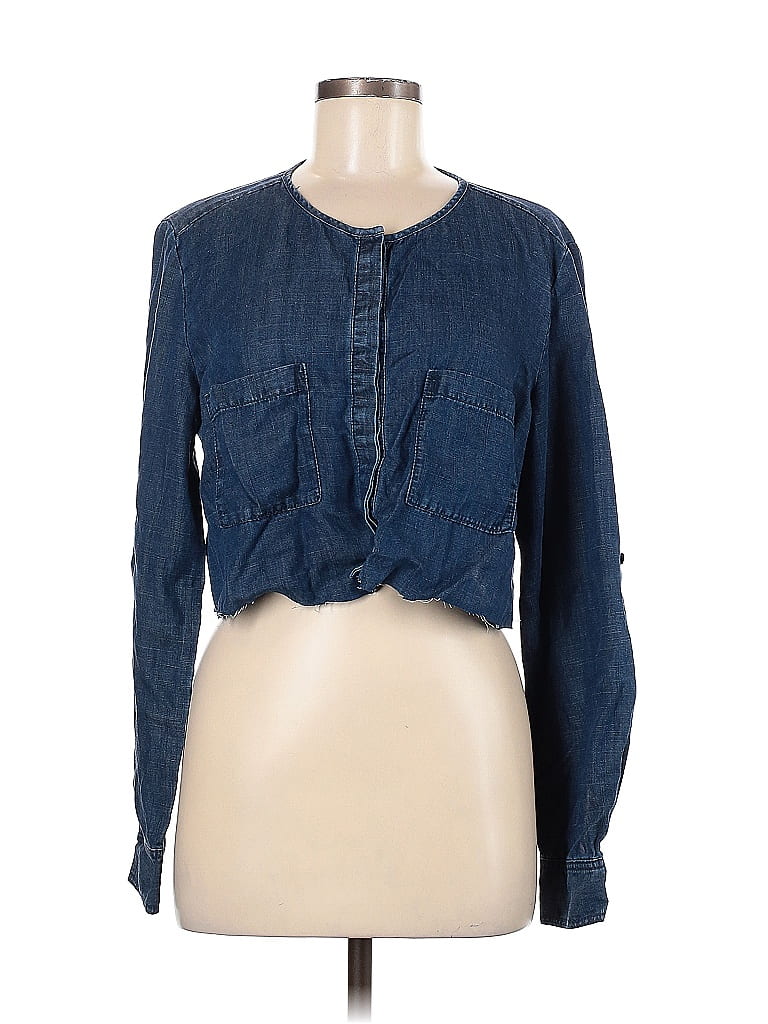 Ann Taylor LOFT Blue Long Sleeve Blouse Size M - photo 1