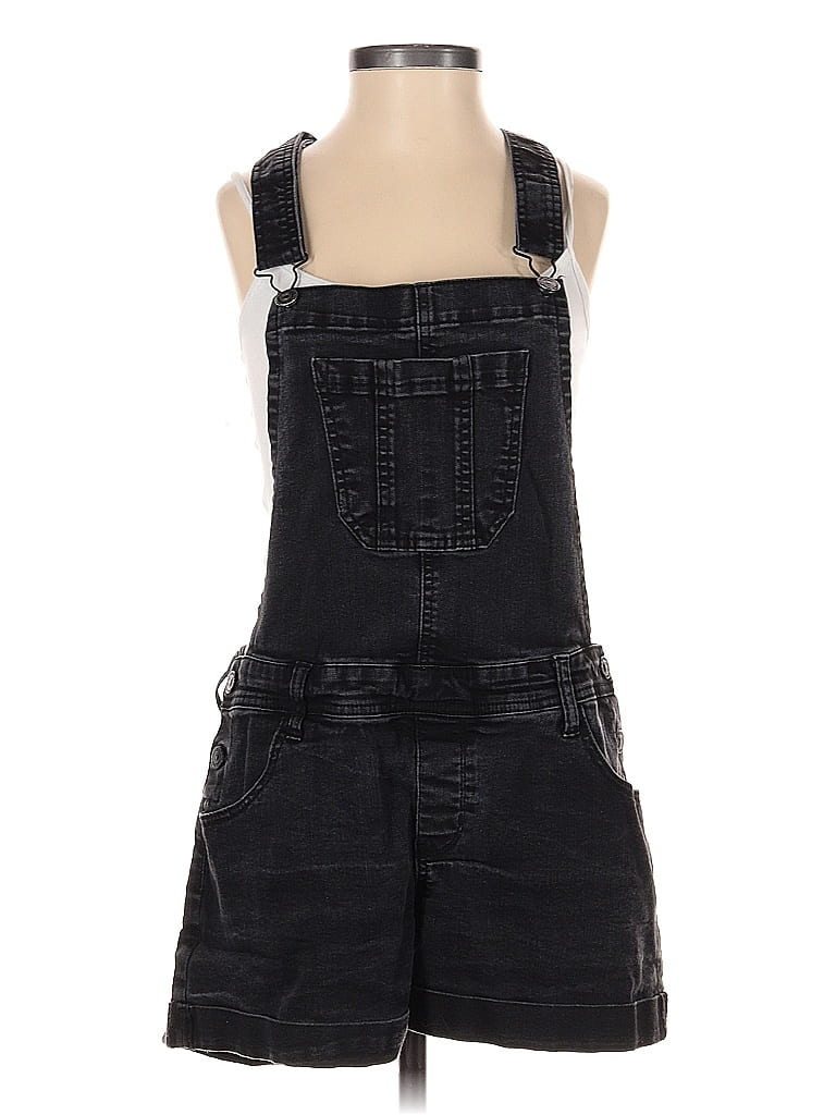 Wallflower Black Overall Shorts Size M - photo 1