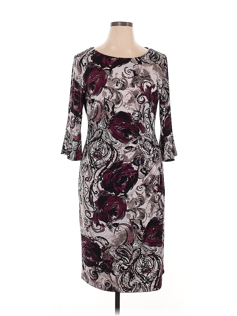 Connected Apparel Paisley Burgundy Cocktail Dress Size 16 - photo 1