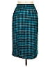 Carlisle 100% Wool Houndstooth Teal Wool Skirt Size 10 - photo 1