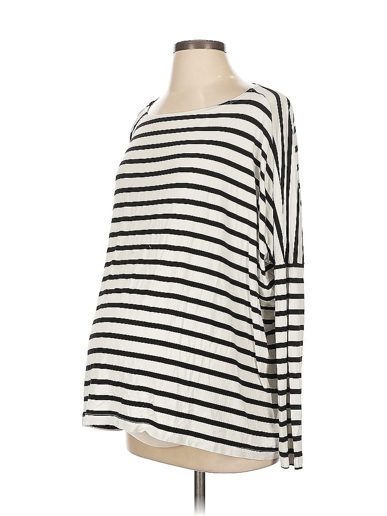 Hatch Stripes Ivory Long Sleeve Top Size S - photo 1