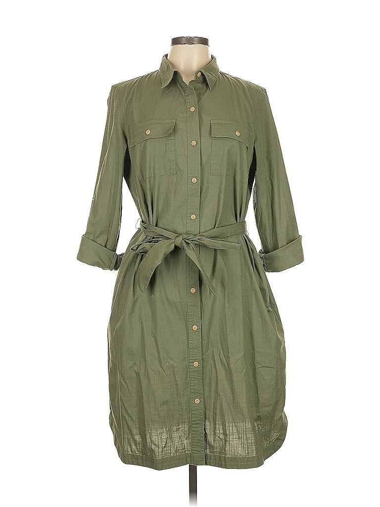 L.L.Bean Signature 100% Cotton Green Casual Dress Size L - photo 1