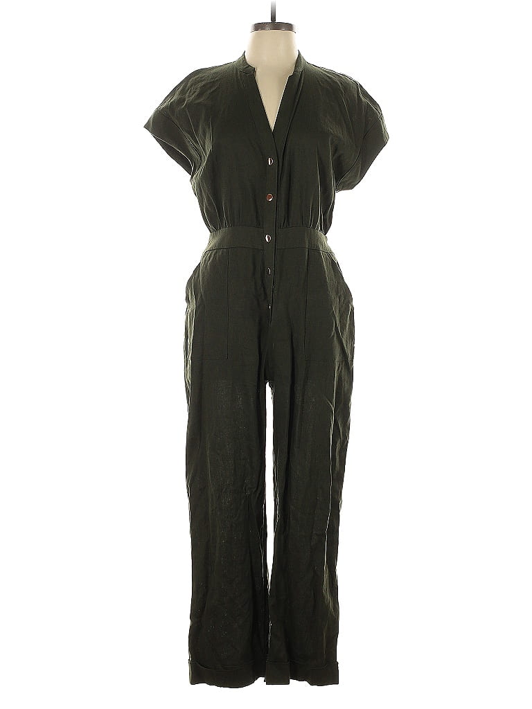 Zara Solid Green Jumpsuit Size L - photo 1