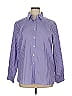Foxcroft Stripes Blue Long Sleeve Button-Down Shirt Size 16 - photo 1