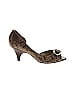 AK Anne Klein 100% Leather Animal Print Brown Tan Heels Size 10 - photo 1