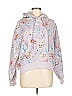 Cinq à Sept 100% Cotton Floral Purple Pullover Hoodie Size M - photo 1