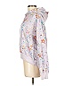 Cinq à Sept 100% Cotton Floral Purple Pullover Hoodie Size M - photo 5