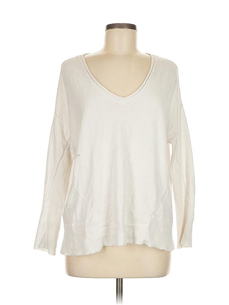 Caryn Vallone 100% Cotton Ivory Long Sleeve T-Shirt Size M - photo 1