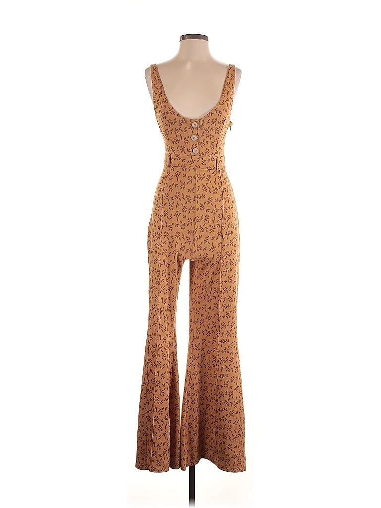 Free People Hearts Brown Orange Jumpsuit Size S - photo 1