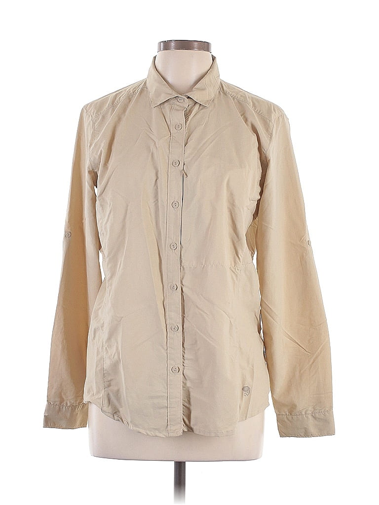 Mountain Hardwear Tan Long Sleeve Button-Down Shirt Size 12 - photo 1