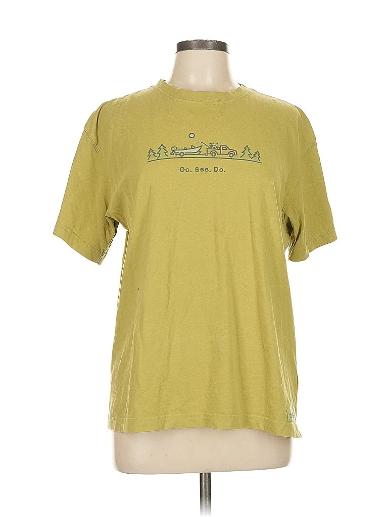Life Is Good 100% Cotton Green Short Sleeve T-Shirt Size L - photo 1