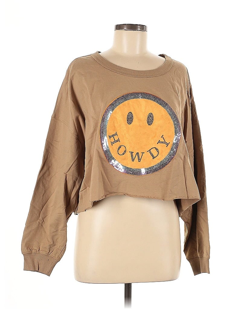 Peach Love 100% Cotton Brown Sweatshirt Size M - photo 1