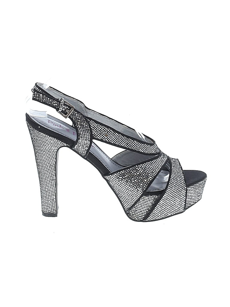 Pink & Pepper Silver Heels Size 8 - photo 1