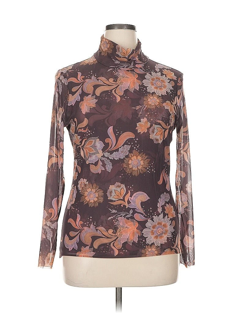 Johnny Was Floral Brown Long Sleeve Blouse Size XL - photo 1