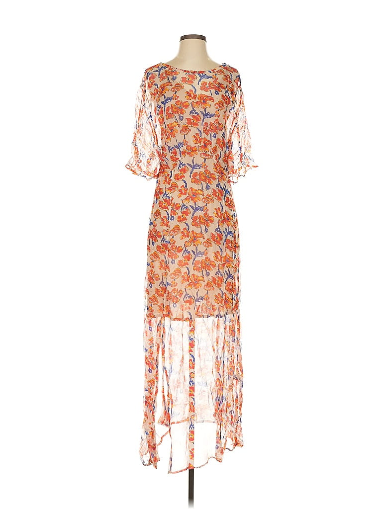 Natalie Martin Print Orange Cocktail Dress Size S - photo 1
