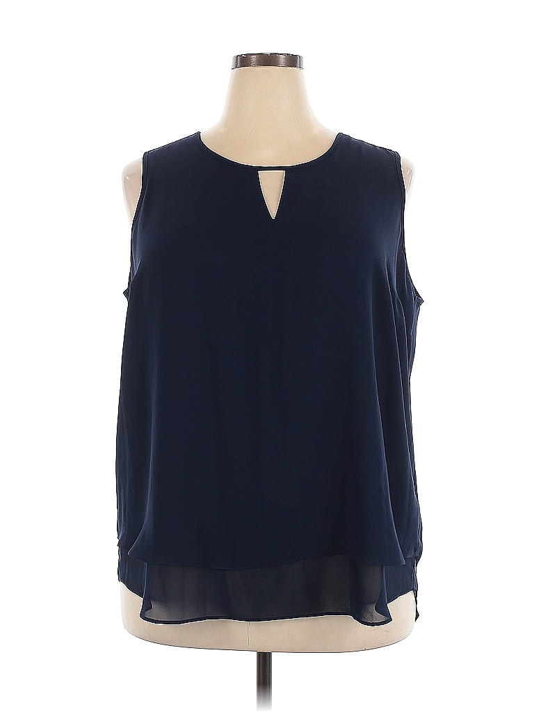 Violet & Claire 100% Polyester Blue Sleeveless Blouse Size 2X - photo 1