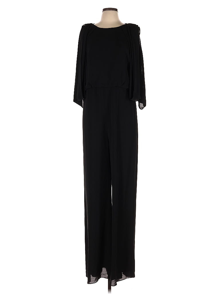Halston Heritage 100% Polyester Solid Black Jumpsuit Size 14 - photo 1