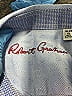 Robert Graham 100% Cotton Houndstooth Blue Long Sleeve Button-Down Shirt Size 18 - photo 3