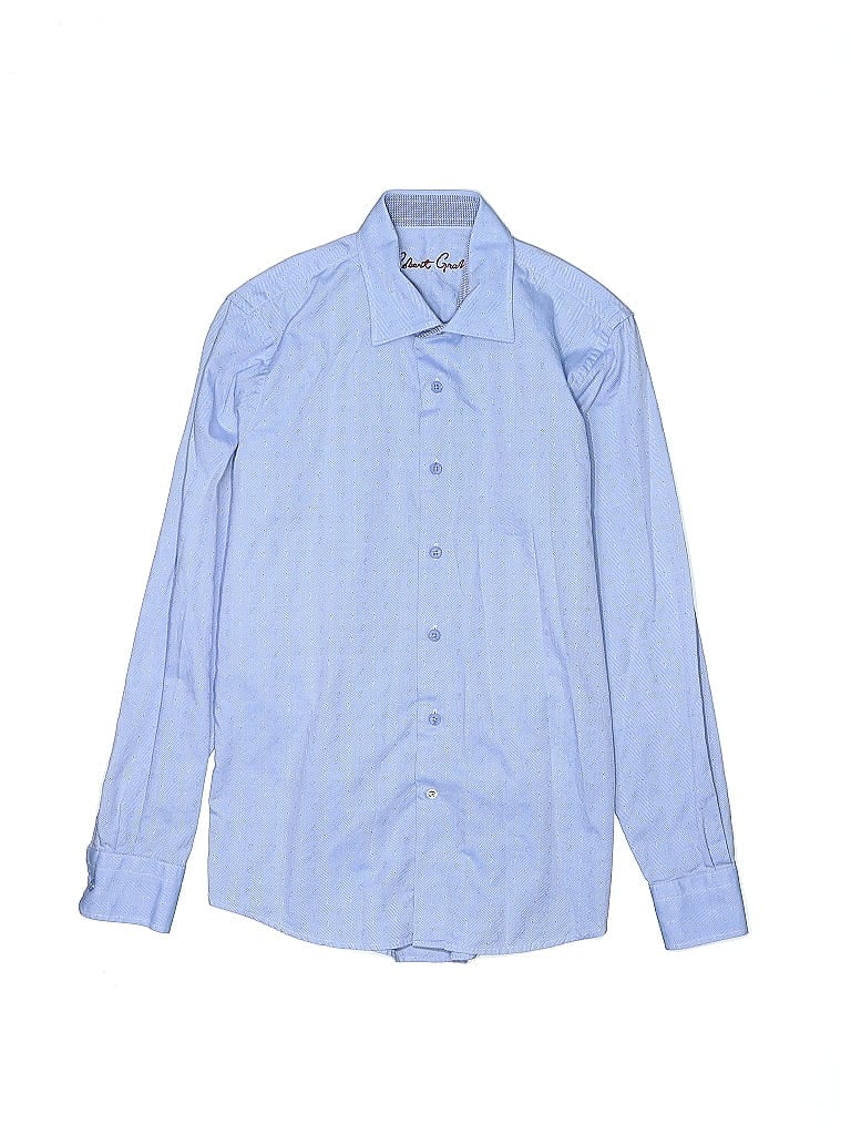 Robert Graham 100% Cotton Houndstooth Blue Long Sleeve Button-Down Shirt Size 18 - photo 1